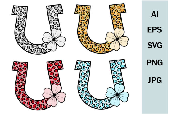 Horseshoe of Happiness Print Leopard SVG